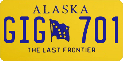 AK license plate GIG701