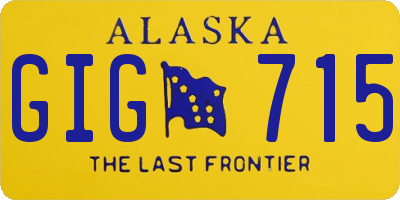 AK license plate GIG715