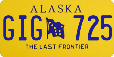 AK license plate GIG725