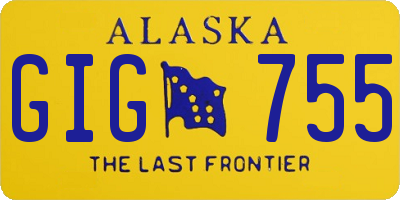 AK license plate GIG755