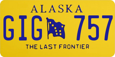 AK license plate GIG757