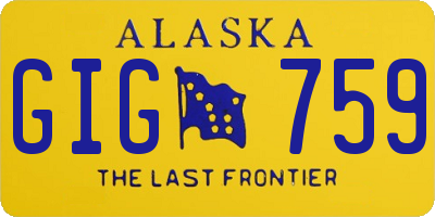 AK license plate GIG759