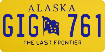 AK license plate GIG761