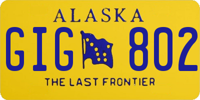 AK license plate GIG802