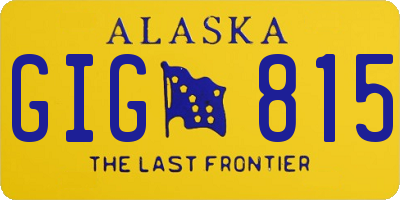 AK license plate GIG815