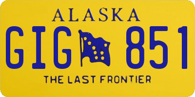 AK license plate GIG851