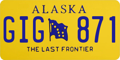 AK license plate GIG871