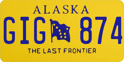AK license plate GIG874
