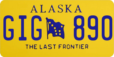 AK license plate GIG890