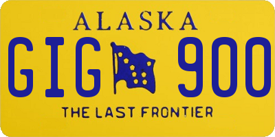 AK license plate GIG900