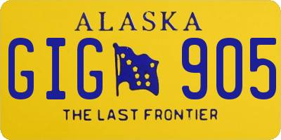 AK license plate GIG905