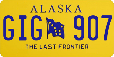 AK license plate GIG907