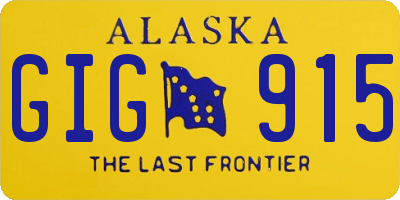 AK license plate GIG915