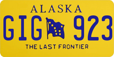 AK license plate GIG923