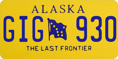 AK license plate GIG930