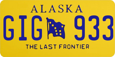 AK license plate GIG933