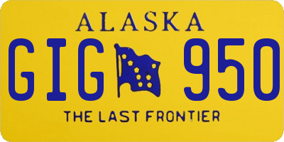 AK license plate GIG950