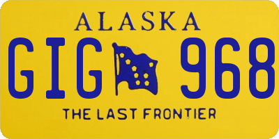 AK license plate GIG968