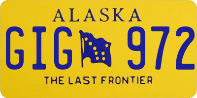 AK license plate GIG972