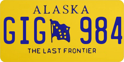 AK license plate GIG984