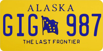 AK license plate GIG987
