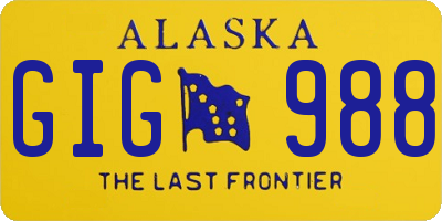 AK license plate GIG988