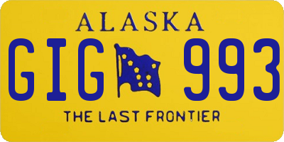 AK license plate GIG993
