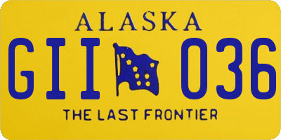 AK license plate GII036