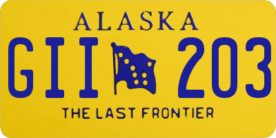 AK license plate GII203