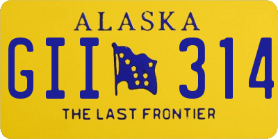 AK license plate GII314