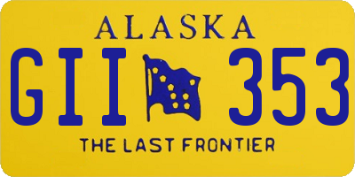 AK license plate GII353