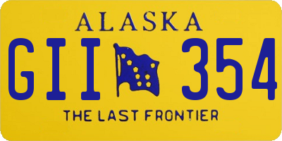 AK license plate GII354