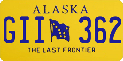 AK license plate GII362