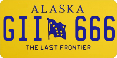 AK license plate GII666