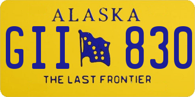 AK license plate GII830