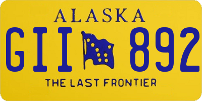 AK license plate GII892