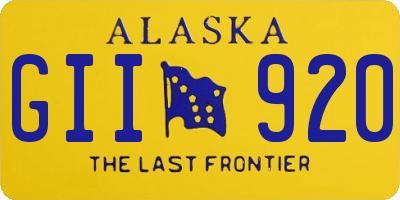AK license plate GII920