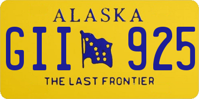 AK license plate GII925