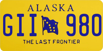 AK license plate GII980