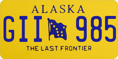 AK license plate GII985