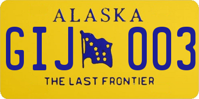 AK license plate GIJ003