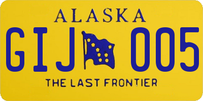 AK license plate GIJ005