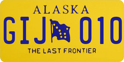 AK license plate GIJ010