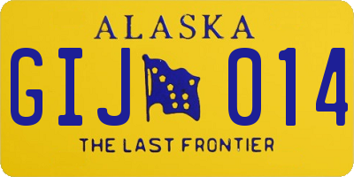 AK license plate GIJ014