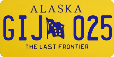 AK license plate GIJ025