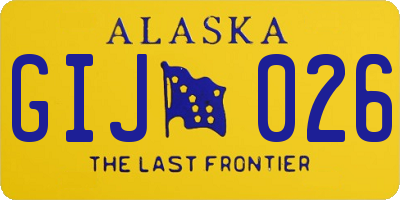 AK license plate GIJ026