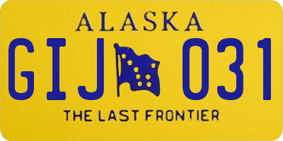 AK license plate GIJ031