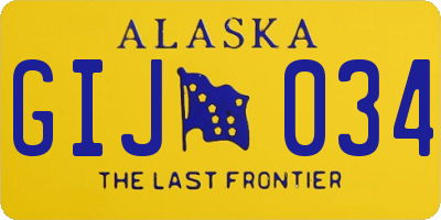 AK license plate GIJ034