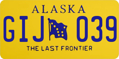AK license plate GIJ039