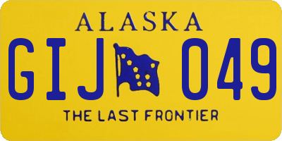 AK license plate GIJ049